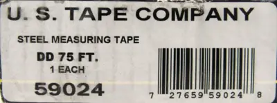 NEW US TAPE COMPANY 59024 STEEL MEASURING TAPE DD 75 FT