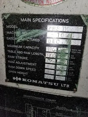 Used KOMATSU PHS110X3 Misc Industrial Equipment Kentucky US | Aucto #565351