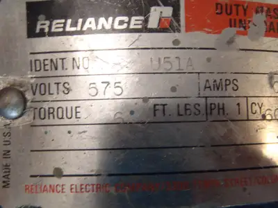 U51A 463492-EV | Reliance U51A Duty Master Unibrake 575V 3400RPM 3PH 463492-EV - Used