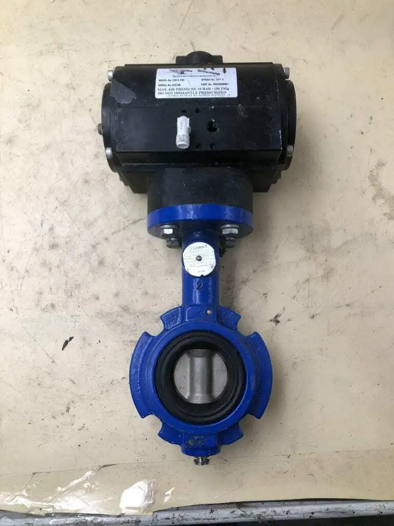 Grinnell WC-8270-4 Cast Iron 2″ Air-Operated Wafer Butterfly Valve 250PSI