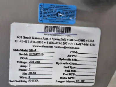 Used NOTHUM FOOD PROCESSING SYSTEMS SK-4 Batter and Breading Machines British Columbia CA | Steep Hill Equipment Solutions #1388417