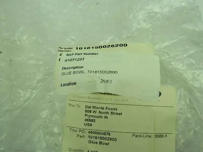 Krones 101815002600 Glue Bowl Process Part