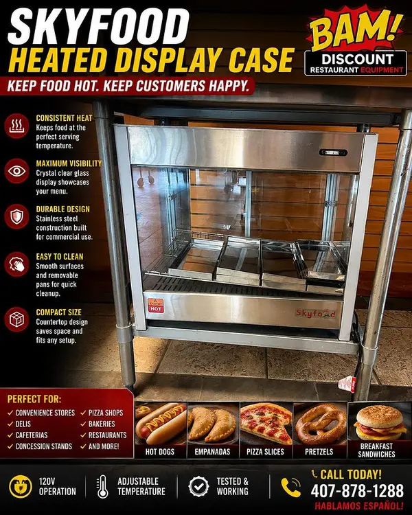 New | in-Stock SKYFOOD FWD2S8P Countertop Display Warmers Florida US | BAM Discount Restaurant Equipment #1230752