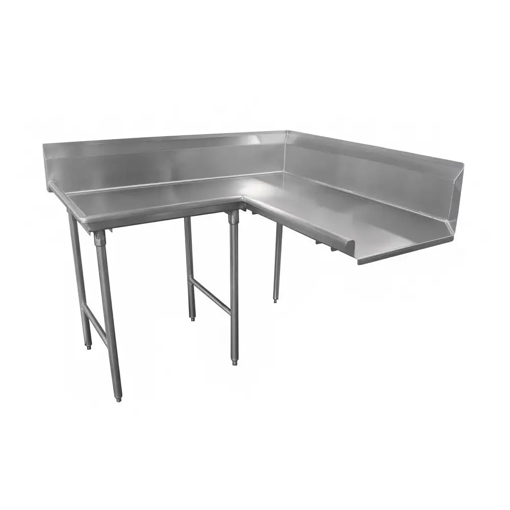 Advance Tabco DTC-K70-96L 95" Komer Clean Dishtable - Crossrails, Stainless Legs, R-L, 14 ga 304 Stainless