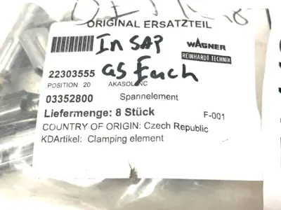 NEW WAGNER, REINHARDT-TECHNIK CLAMPING ELEMENT