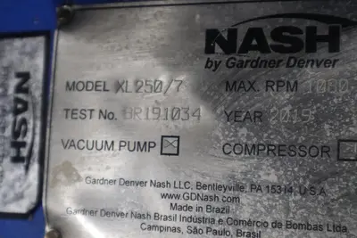 Used NASH XL250/7 Vacuum Pumps Pennsylvania US | Global Equipment International, LLC #1284542