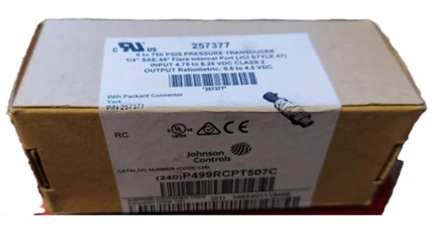 York 257377 Johnson Controls P499RCPT507C Pressure Transducer, 0-750 PSI, 1/4 [New]