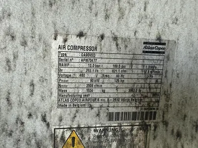 USED 2019 ATLAS COPCO GA90VSD