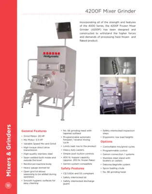The Hollymatic 4200F Mixer Grinder