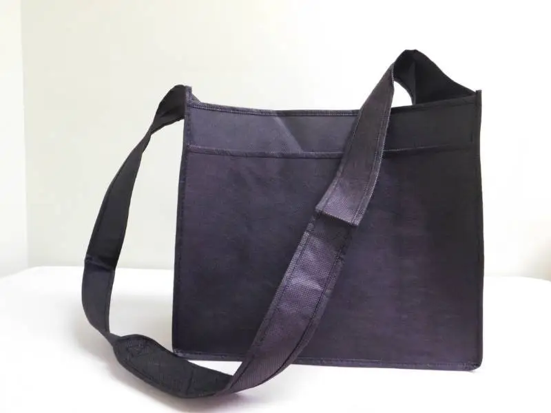 Black Over The Shoulder Totes - 16" x 7" x 14"