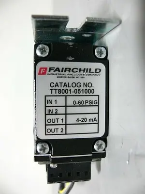 USED FAIRCHILD TT8001-051000 0-60 PSIG 4-20 MA PRESSURE TRANSDUCER