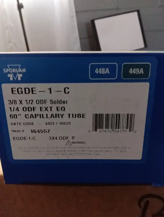 Used Sporlan EGDE-1/5-Z 3X4 ODF 5' HVAC Parts and Equipment US | Infinity wholesale & Supply LLC #1305742