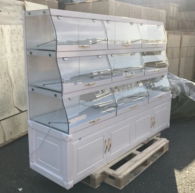 171-0327 78" Lighted Dry Donut Pastry Bakery Case on Cabinets