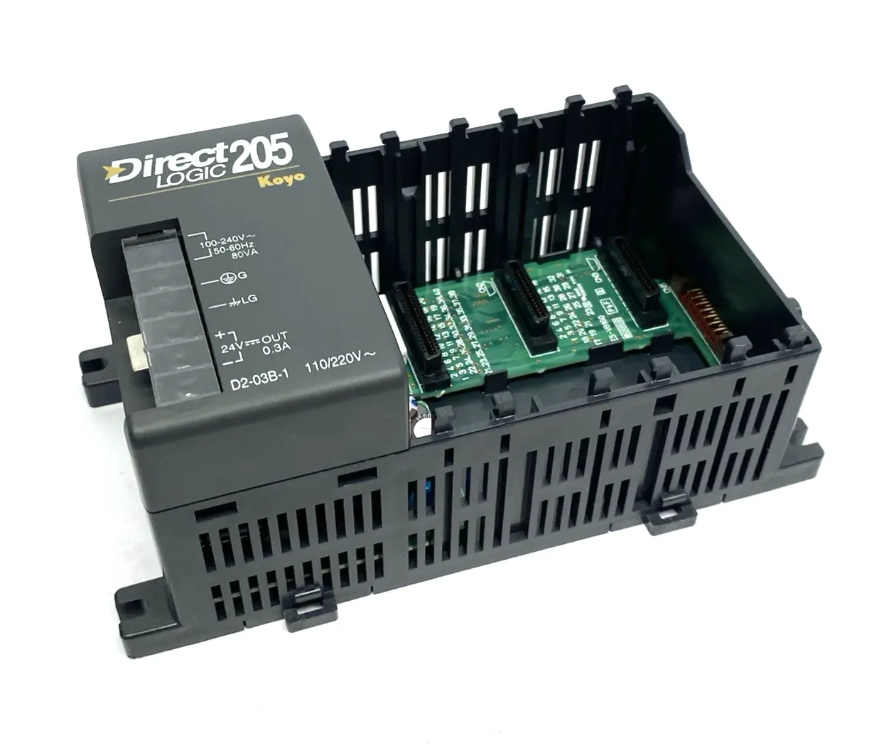 USED AUTOMATIONDIRECT DIRECTLOGIC DL205 I/O BASE, 3-SLOT, DIN RAIL /PANEL