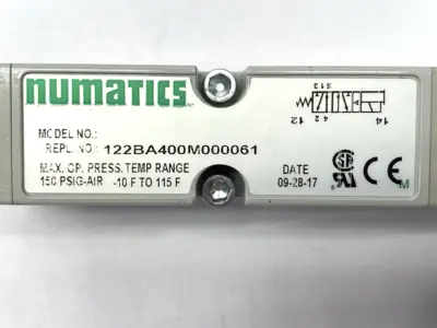 USED NUMATICS PNEUMATIC SOLENOID VALVE 1/4" PORTS 24VDC NO GASKET