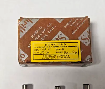 Schrillo 5/8" High Speed Steel Countersink 90 Degree 1/4 #1120 USA Lot of 3