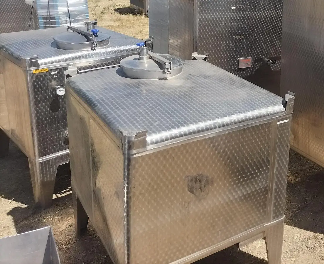 Tank, 264 Gallon, Tote, Stainless Steel, 48" x 48",  Wine storage, Qty. - 2, #5991809