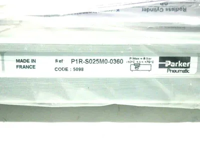 NEW PARKER P1R-S025M0-0360 RODLESS CYLINDER 22" P1RS025M00360