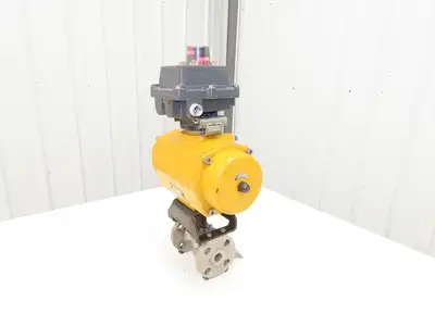 Tufline 0367 1" Flanged 300 Stainless Plug Valve Pneumatic Actuator & Positioner