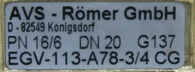 NEW AVS-ROMER EGV-113-A78-3/4CG SOLENOID VALVE EGV113A7834CG