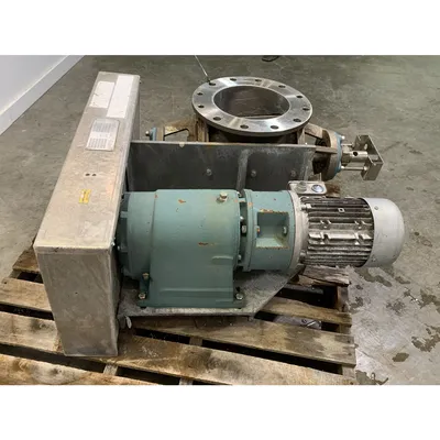 Used 10" dia. Semco Flo-tronics Rotary Airlock Feeder Stainless Steel Valve
