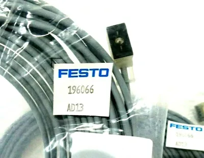 2 NEW FESTO KMYZ-3-24DC-10-LED-PU PLUG SOCKET W/CABLE 196066 KMYZ324DC10LEDPU