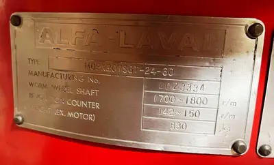 (5) Alfa-Laval MOPX 207 SGT-24-60 oil purifiers, SS.