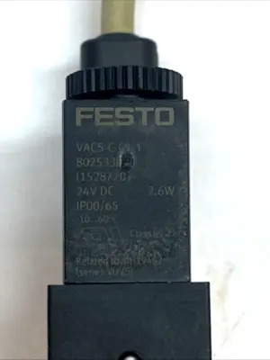 USED FESTO SOLENOID VALVE 575262 W/ VACS-C-C1-1 COIL 8025330