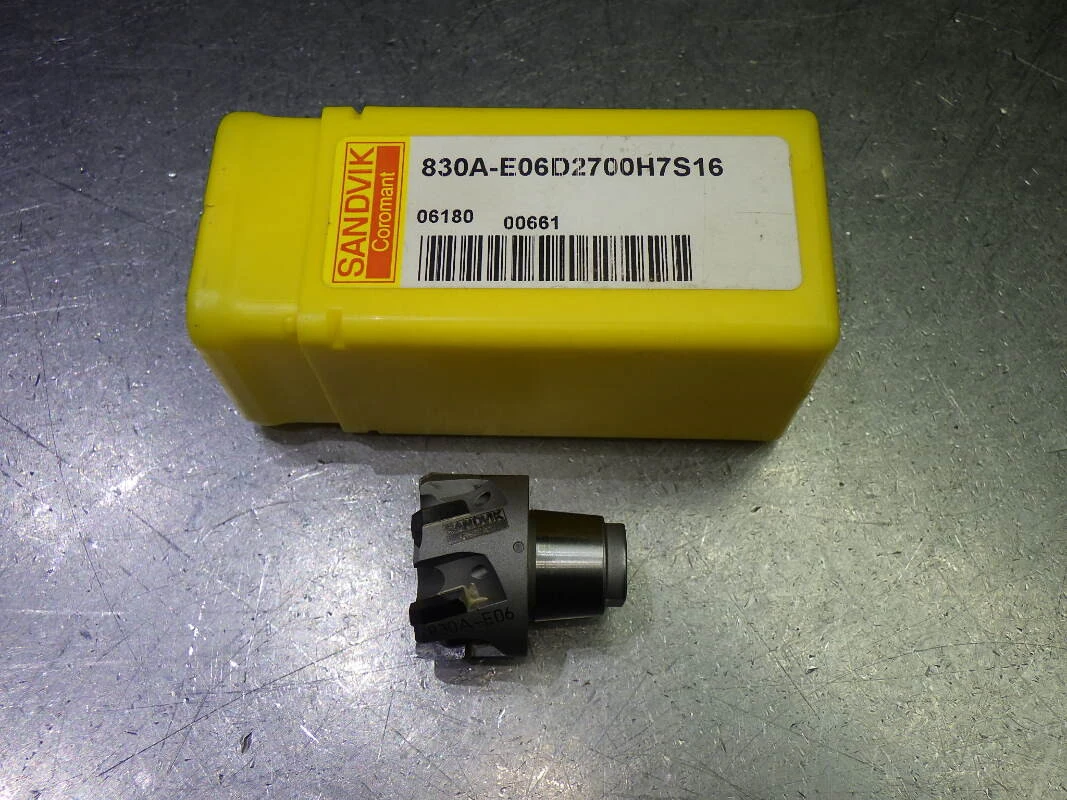 Sandvik 830 S16 27mm 6 Flute Coolant Thru Reamer Head 830A-E06D2700H7S16 (LOC2060B)