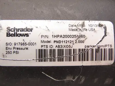 Schrader Bellows PND1121212.000 Pneumatic Air Cylinder 1.5" Bore 2" Stroke