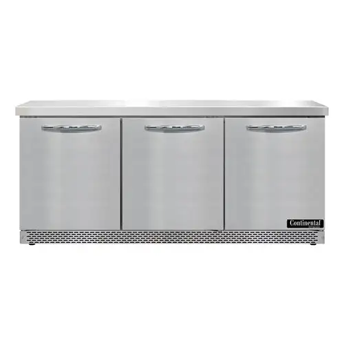 Continental SW72N-FB 72" Worktop Refrigerator W/ (3) Sections, 115v