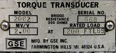 USED GSE 2062 TORQUE TRANSDUCER