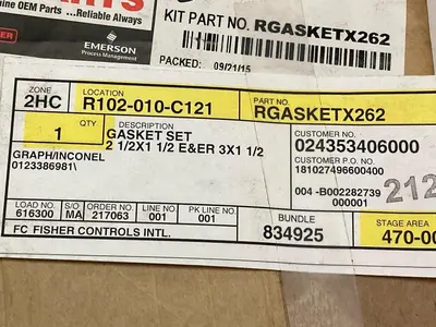 USED FISHER RGASKETX262