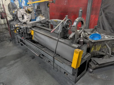 Hwacheon Manual Lathe Apprx. 20" 3-Jaw Chuck, Apprx. 76" distance between centers, , Apprx. 24-26"