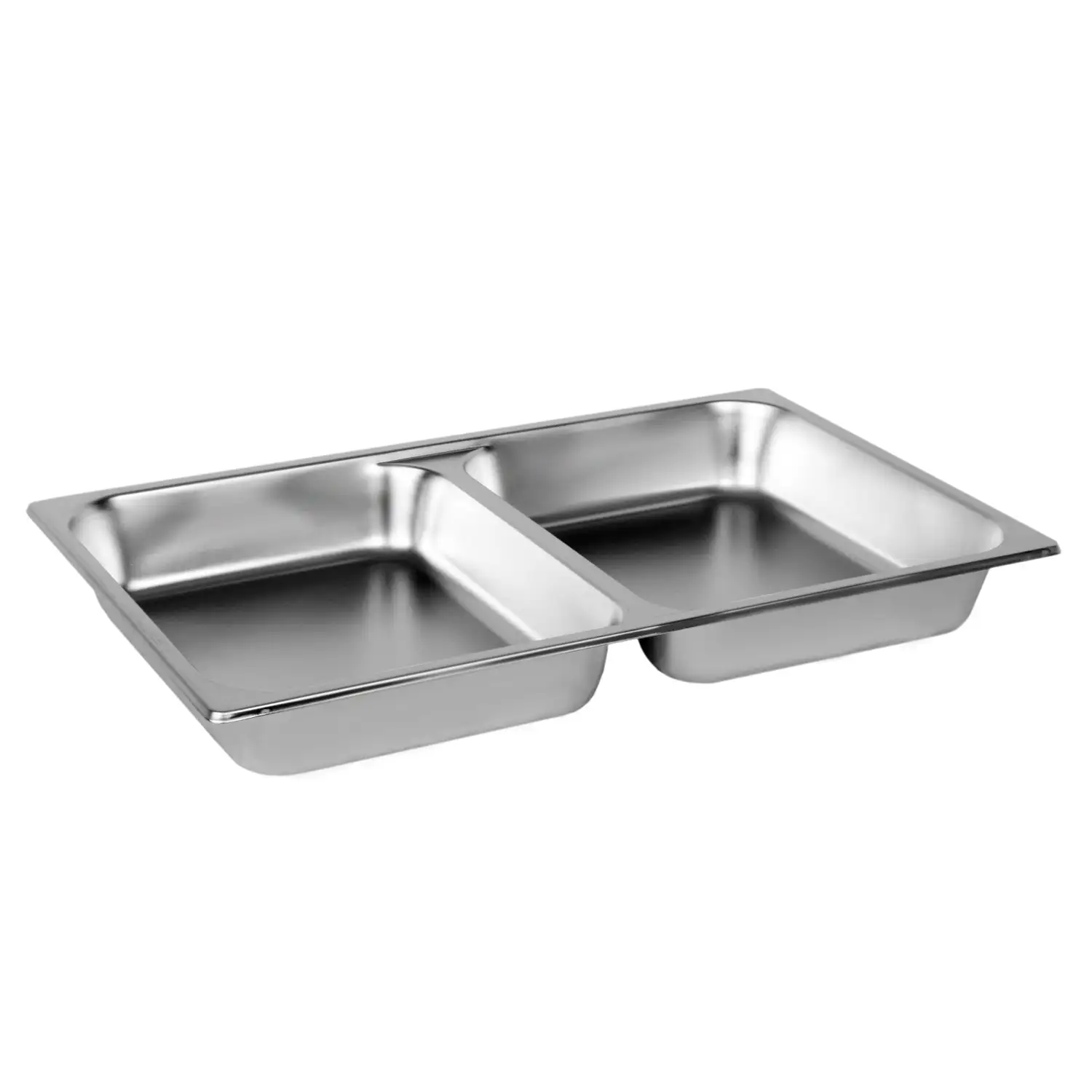 FULL SIZE 2 1/2" DEEP 24 GAUGE STEAM PANS, DIVIDED PAN LOT OF 6 (Ea)