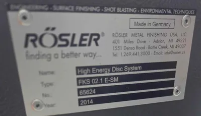 Used 2014 ROSLER FKS 02.1 Vibratory Machines Ohio US | Mohawk Machinery #1711508