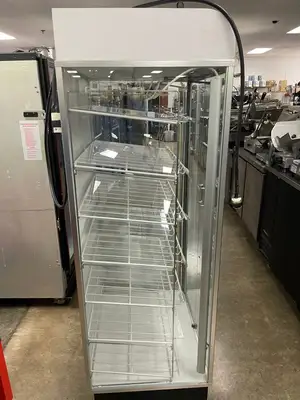 Used Falcon Restaurant Supply Used 70"H Self Closing Glass 2 Door Lighted Display Case 120V Food Displays Illinois US | Falcon Restaurant Supply #1375853