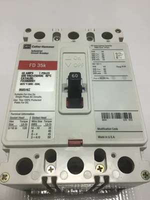 Cutler Hammer FD3060D01 Industrial Circuit Breaker 3 Pole