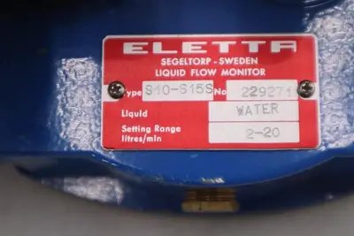 ELETTA S10-S15S LIQUID WATER FLOW MONITOR 229271 RANGE 2-20 L/MIN NEW #5623A