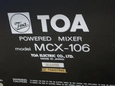 USED TOA MCX106