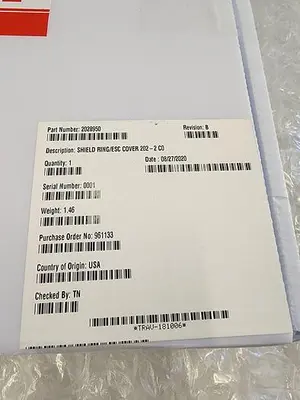 SPTS SHIELD RING-ESC COVER 202-2 CO
