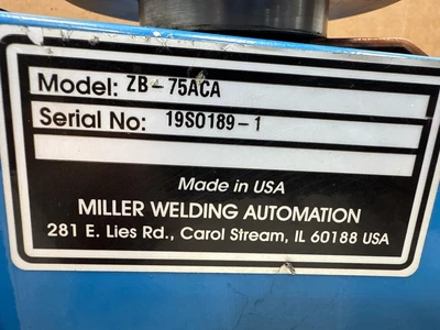Miller Jetline ZB-75ACA Welding Benches, Positioners & Tables | Fram Fram LLC (18)