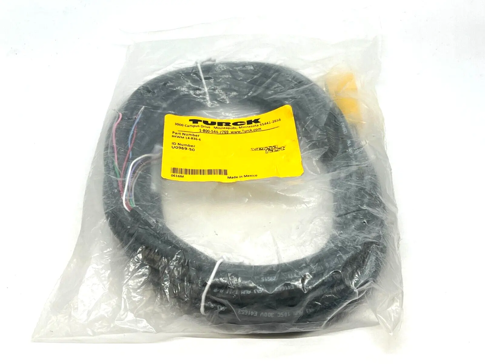 BKWM 14-836-6 | Turck  Versafast Cordset M16 Female 6M Length U0969-50 - New