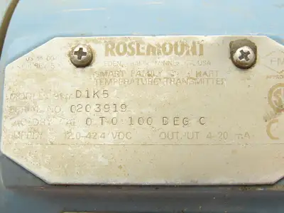 Rosemount D1K5 D1K5 Temperature Transmitter 0-100°C Haz Loc 1/2" NPT