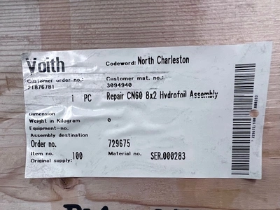 Voith M60 HydroFoil 8x2, New Storeroom Spare