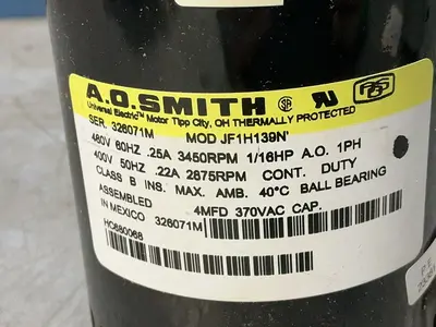 Used A. O. SMITH JF1H139N Motors (misc) Ohio US | HGR 24 #1567393