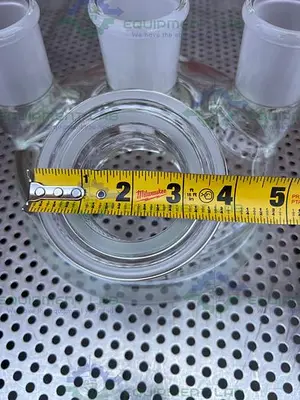 NEW CHEMGLASS CG-1946-50 REACTION VESSEL 5 NECK LID 200MM, 45/50 JOINTS.