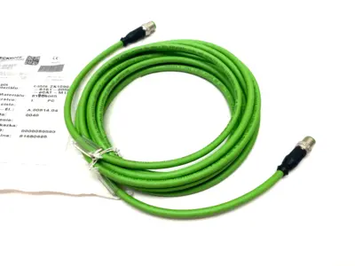 USED BECKHOFF DOUBLE ENDED ETHERCAT CABLE M12 M TO M 4-PIN