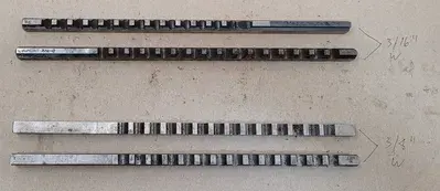 KEYSEATER BROACH SET OF 4, VARIOUS SIZES: DUMONT AND TREADWELL BRANDS INCLUDED