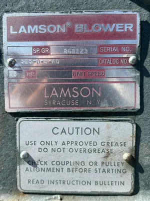25 HP MULTISTAGE CENTRIFUGAL BLOWER LAMSON 515-0-5-AD